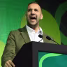 Green Party leader Zack Polanski delivers a speech during the Green Party autumn conference at the Brighton Centre in East Sussex, Oct. 2, 2026.