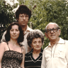 (From L) Ester Smith and husband, Larry, with her parents, Regina and Yehuda Gottlieb, z”l, in Ramat Gan, 1979. 