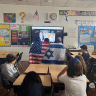 Miami: Students at Lehrman Community Day School mark Oct. 7, as part of UnitEd’s global schools Zoom ceremony in 2024.