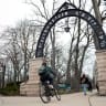 People walk on the campus of Northwestern University, a day after a U.S. official said $790 million in federal funding has been frozen for the University while it investigates the school over civil rights violationsm in Evanston, Illinois US April 9, 2025.