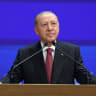 Turkish President Recep Tayyip Erdogan speaks during a meeting at his ruling AK Party (AKP) in Ankara, Turkey, October 7, 2026.