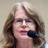 Wendy Raymond, the president of Haverford College, testifies during the House Education and Workforce Committee hearing titled “Beyond The Ivy League: Stopping the Spread of Antisemitism on American Campuses” in Congress, May 7, 2025. 