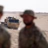 A US army autonomous vehicle is currently being tested at Camp Buehring, also known as Udairi, in Kuwait's desert on July 25, 2023; illustrative
