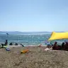 The child who died from the amoeba swam here. Kursi Beach on the Kinneret.