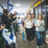 FLYDUBAI FLIGHT FZ1073 passengers arrive at Ben-Gurion Airport after the terror attack was thwarted, Sept. 30. 