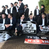 Haredi (ultra-Orthodox) protesters block traffic on Highway 4 during anti-draft demonstration, October 8, 2026.