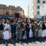 Houthi supporters gather in solidarity with the movement as fighting escalates across several fronts, in Sanaa, Yemen, October 7, 2026. Houthi supporters gather in solidarity with the movement as fighting escalates across several fronts, in Sanaa, Yemen, October 7, 2026. 
