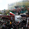 People attend a funeral ceremony for the Revolutionary Guards Navy Commander Alireza Tangsiri, who was killed in strikes, amid the U.S.-Israeli conflict with Iran, in Tehran, Iran, April 1, 2026.