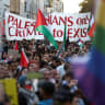 Protesters attend the "United for Palestine" demonstration in Berlin, Germany, October 10, 2026.