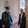 Pakistani President Asif Ali Zardari arrives at Belem Palace to meet with Portuguese President, in Lisbon on February 11, 2025.
