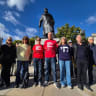 Activists challenged British antisemitism by standing with Israel launched a new campaign next to the Winston Churchill statue in Parliament Square on Saturday, October 10, 2026. 