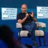 Former Israeli prime minister and B'Yachad party chairman Naftali Bennett speaks during the “Game-Changing Generation” National Youth Conference at the International Convention Center in Jerusalem, October 11, 2026. 