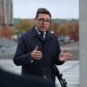 British Prime Minister Andy Burnham gives a television interview following his meeting with German Chancellor Friedrich Merz, in Berlin, Germany, October 8, 2026.