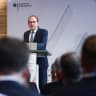 German Interior Minister Alexander Dobrindt speaks during a conference on security challenges related to countering threats from foreign powers, terrorism and extremism in Berlin, Germany, October 12, 2026.