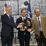 President Isaac Herzog awarding the Presidential Medal of Honor to Israel Bonds, October 12, 2026.