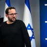 Prime Minister Benjamin Netanyahu's adviser Yonatan Urich is seen before a press conference in Tel Aviv, October 3, 2022