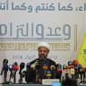 Head of Hezbollah's Executive Council, Ali Damoush, addresses a press conference in southern Beirut, October 13, 2026; illustrative.
