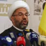 The head of Hezbollah's Executive Council, Ali Damoush addresses a press conference in the southern suburbs of Beirut on October 13, 2026.