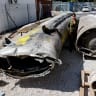 The remains of a Kheibar Shekan and a Emad ballistic missiles are displayed by Israel's military in Julis army base, days after an attack by Iran on Israel, in southern Israel, October 9, 2024.