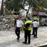 First responders at the scene of a building collapse in Tel Aviv on October 14, 2026.