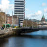 The River Liffey flowing belowe O'Connell Bridge in the city centre on October 31, 2025 in Dublin, Ireland. 