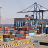 A view of shipping containers near a docked container ship at the Aqaba Container Terminal (ACT), which has seen increased vessel traffic amid disruptions to shipping through the Strait of Hormuz, in Aqaba Tuesday, 1st September 2026
