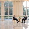 President Isaac Herzog meets with president Ilham Aliyev of Azerbaijan at the Presidential Palace in Baku, October 14, 2026.