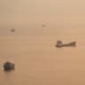 Vessels at the Strait of Hormuz, as seen from Musandam, Oman, October 12, 2026. 