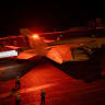 An F/A-18 Super Hornet prepares to launch from the flight deck of USS George Washington (CVN 73) as the aircraft carrier sails regional waters in the Middle East.