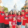 Writer's family in the Magic Kingdom: Matan (L), Ariel (top), Eliana (R), Ye’ela (front); writer at 2nd R.