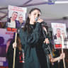 Jasmin Moallem performs at Hostage Square in Tel Aviv in 2024.
