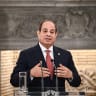 Egyptian President Abdel Fattah El-Sisi speaks during a joint press conference with Greek Prime Minister following their meeting as part of a visit in Athens on May 7, 2025. 