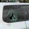 The damaged vehicle from one of the diplomats. 
