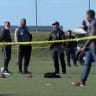 Police attend the scene where a vehicle drove through a soccer game at the Stryker Sports Complex in Wichita, Kansas, US, October 17, 2026 in a still image from video.