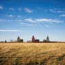 Grain elevators at a small town in rural Alberta, which is home to the majority of Albertans who, according to recent polling data, want to vote in favour of an upcoming non-binding referendum for Alberta to separate from Canada, in Mossleigh, Alberta, Canada, October 17, 2026. 