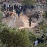 Masked extremist Jewish settlers clash with Palestinians during the annual olive harvest in the village of Abu Falah, near Ramallah in the West Bank, where several people, including American photojournalist Heidi Levine, were injured in an attack by Israeli settlers, October 16, 2026.