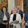 Independent member for Indi Helen Haines speaks during a press conference at Parliament House in Canberra, Australia, June 23, 2026.