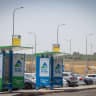 Bus stops operated by Hanyonei Israel (Israel Parking Lots), a subsidiary of Netivei Israel (Israel National Roads Company), are seen at the Latrun Junction in central Israel, August 20, 2026.