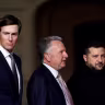Ukraine's President Volodymyr Zelenskiy, US pecial Envoy Steve Witkoff and Jared Kushner, US President Donald Trump's son-in-law, after a joint news conference, amid Russia's attack on Ukraine, in Kyiv, Ukraine September 6, 2026.