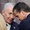 Israeli Prime Minister Benjamin Netanyahu and US Defense Secretary Pete Hegseth on the day of the funeral service for late US Senator Lindsey Graham (R-SC) at Washington National Cathedral in Washington, DC, US, July 28, 2026.
