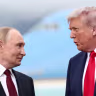 US President Donald Trump speaks with Russian President Vladimir Putin, as they meet to negotiate for an end to the war in Ukraine, at Joint Base Elmendorf-Richardson in Anchorage, Alaska, US, August 15, 2025. 
