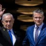Secretary of Defense Pete Hegseth (R) and Prime Minister Benjamin Netanyahu (L) during an arrival ceremony at the Pentagon in Washington D.C., on July 9, 2025.