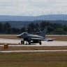 An RAF Typhoon fighter jet is pictured ahead of U.S. President Donald Trump's departure to Washington, D.C., in Lossiemouth, Scotland, Britain, July 29, 2025.