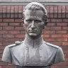 The Roman Shukhevych sculpture located near the Ukrainian Youth Association in Edmonton, on August 23, 2023, in Edmonton, Alberta.