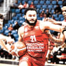 HAPOEL JERUSALEM forward David Roddy drives to the basket for two of his game-high 16 points in the Reds' 88-74 victory over visiting Hapoel Beersheba in the capital. 