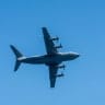 Aerial demonstration of the French Air Force s Airbus A400M military aircraft during the French Flair air show in Menton on August 30, 2026. 