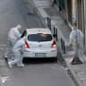 Police special unit work at a site, following an explosion at a building in central Athens, in which police officers and members of the public were injured, in Athens, Greece, October 21, 2026. 