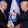 FILE PHOTO: US President Donald Trump points his finger towards Israeli Prime Minister Benjamin Netanyahu as they shake hands during a press conference after meeting at Trump’s Mar-a-Lago club in Palm Beach, Florida, US, December 29, 2025