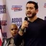 Democrat US Senate candidate for Michigan Abdul El-Sayed speaks on stage with US Representative Ayanna Pressley (L), Democrat of Massachusetts during a midterm campaign rally in Flint, Michigan on October 18, 2026.