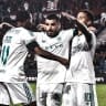 Maccabi Haifa players celebrate during a recent victory as Barak Bachar’s Greens continue their resurgence, climbing to second place in the Israeli Premier League and emerging as serious contenders in the championship race.